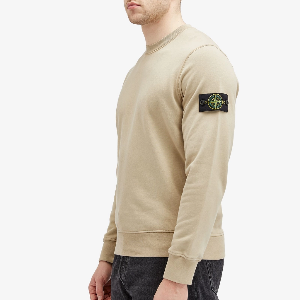 Stone Island Men's Garment Dyed Crew Neck Sweatshirt Desert